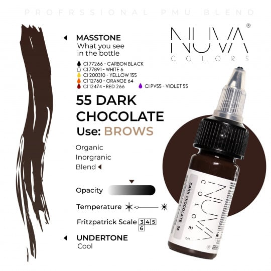 Nuva Colors PMU 15ml - 55 Dark Chocolate