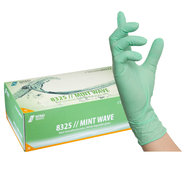 Guantes de nitrilo Nitras Mint Wave - 100 unidades