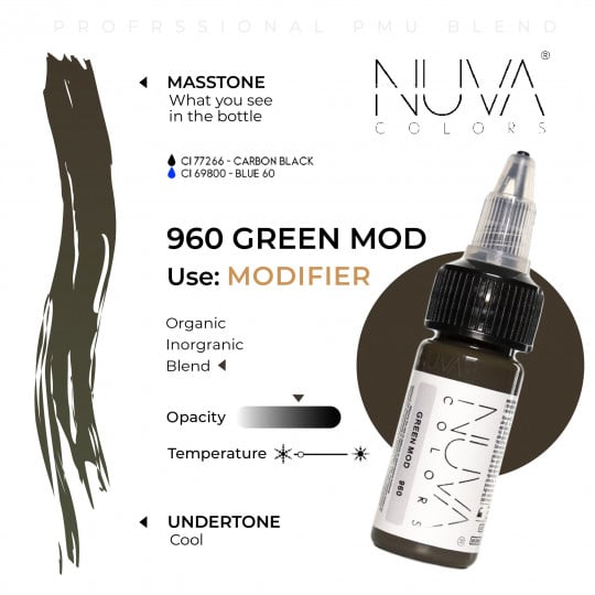 Nuva Colors PMU 15ml MODIFIER - 960 Green Mod
