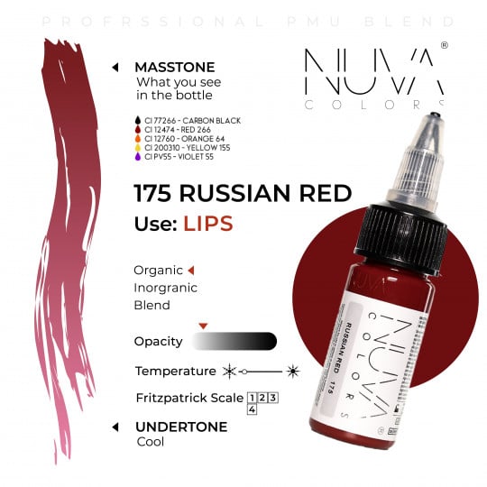 Nuva Colors PMU 15ml - 175 Russian Red