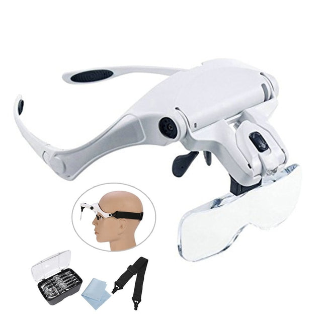 Luz frontal con 5 lupas intercambiables