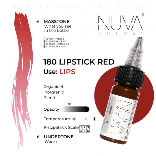 Nuva Colors PMU 15ml - 180 Lipstick Red