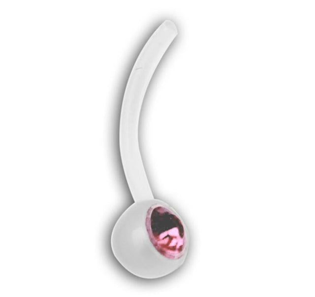 BIOFLEX CLEAR JEWELLED NAVEL BARBELLS