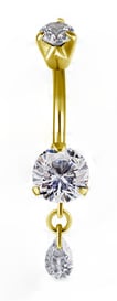 GD 316 MINI DOUBLE JEWEL BELLY BANANAS W/DANGLES 1,6x10mm model 01