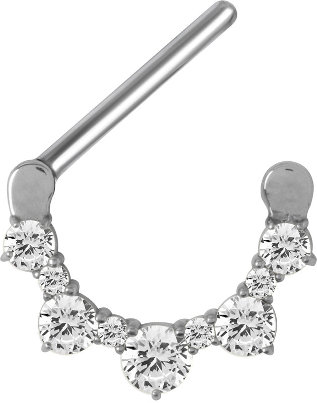 SS 316 JEWELLED NIPPLE CLICKER WH