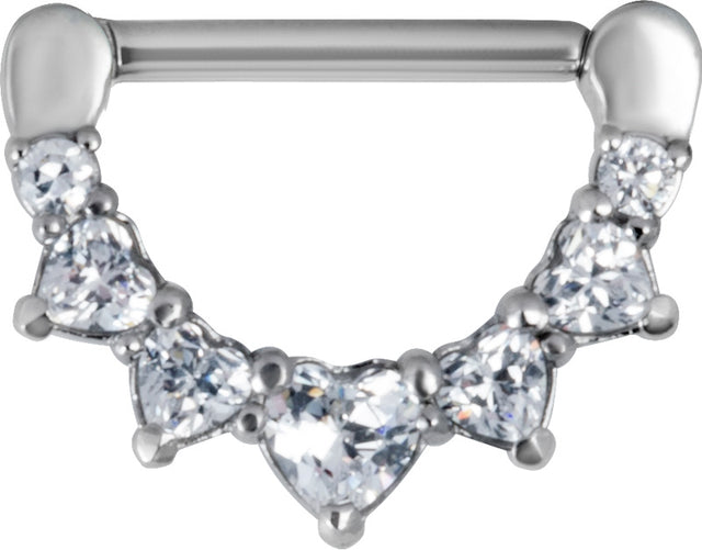 SS 316 JEWELLED NIPPLE CLICKER WH