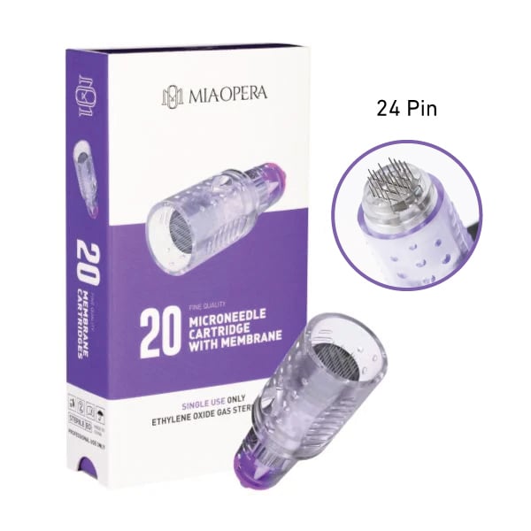Cartuchos para Needling MiaOpera - 24 Agujas- 0,25mm - 2,5mm de longitud - 20uds