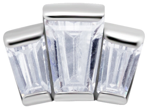SS 316 int ATTACHMENT 1,2mm CUBIC ZIRCONIA mod. 58L - WH (7mm)