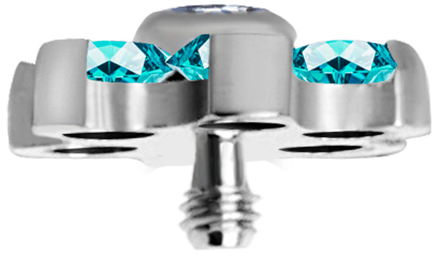 TT int FLOWER SET W/LAB CREATED GEMSTONE 1,2x4mm