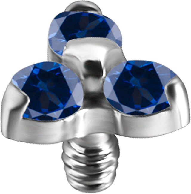 TT int TRINITY SET W/LAB CREATED GEMSTONE 1,2x2,5mm