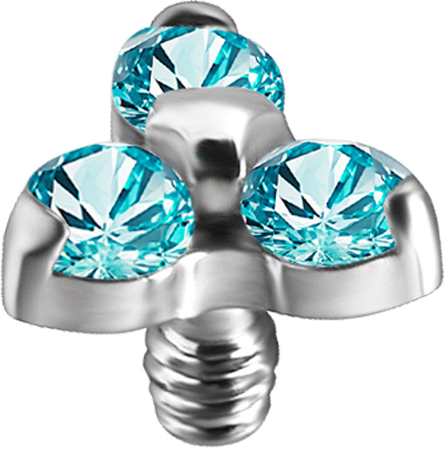 TT int TRINITY SET W/LAB CREATED GEMSTONE 1,2x2,5mm