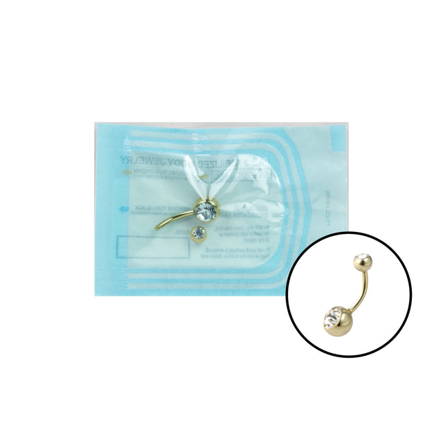 GD TT STERILE DOUBLE JEWEL NAVEL BANANABELL balls 5+8mm