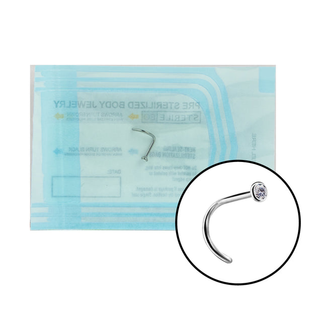 TT STERILE PREMIUM JEWEL NOSE STUDS, 0,8mm ball 2.35mm WH