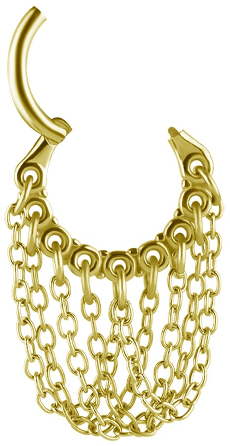 GD 316 HINGED RING WITH CHAIN DANGLES (PLAIN) 1,2x8mm