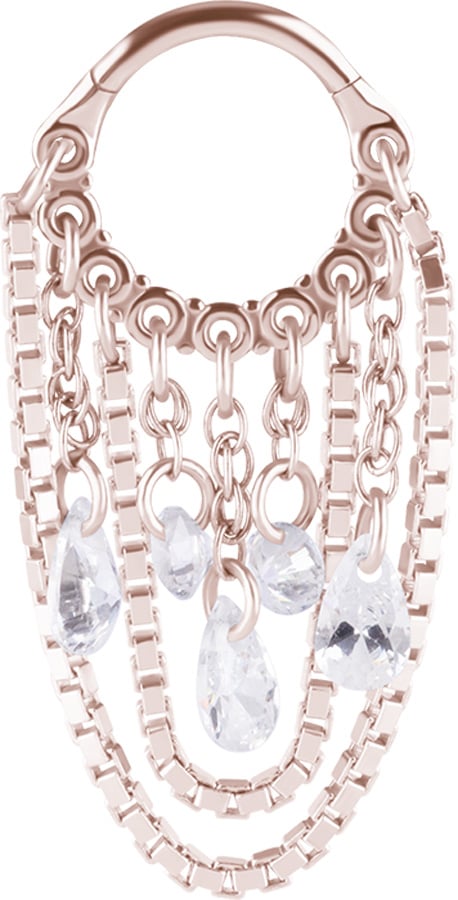 RG 316 HINGED RING WITH PEAR SHAPE AND ROUND STONE DANGLES 1,2x8mm WH
