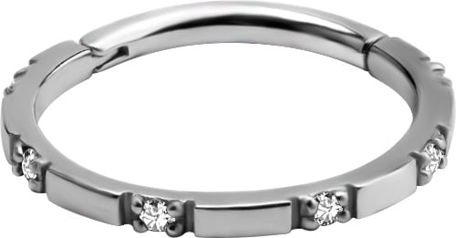 SS 316 HINGED CLICKER 1,2x12mm PREMIUM ZIRCONIA - WH - mod.34