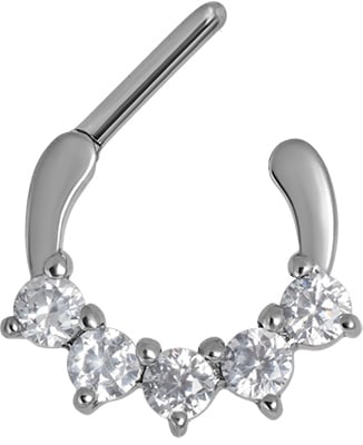 SS 316 JEWELLED SEPTUM CLICKERS SWAROVSKI