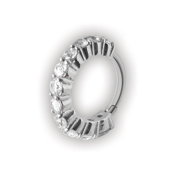 SS 316 HINGED RING W/ CRYSTAL
