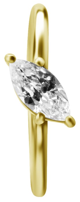 GD 316 HINGED RING SET W. MARQUISE ZIRCONIA 1,2x12mm WH