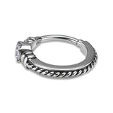 SS 316 HINGED RING W/ZIRCONIA mod.18
