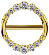 GD 316 JEWELLED DOUBLE NIPPLE CLICKER RING