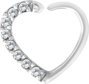 SS 316 ANNEALED HEART RING PAVE SET W. ZIRCONIA (RIGHT)