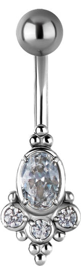 SS 316 JEWEL BANANA 1,6x10mm TRIBAL BELLY - model 19 WH