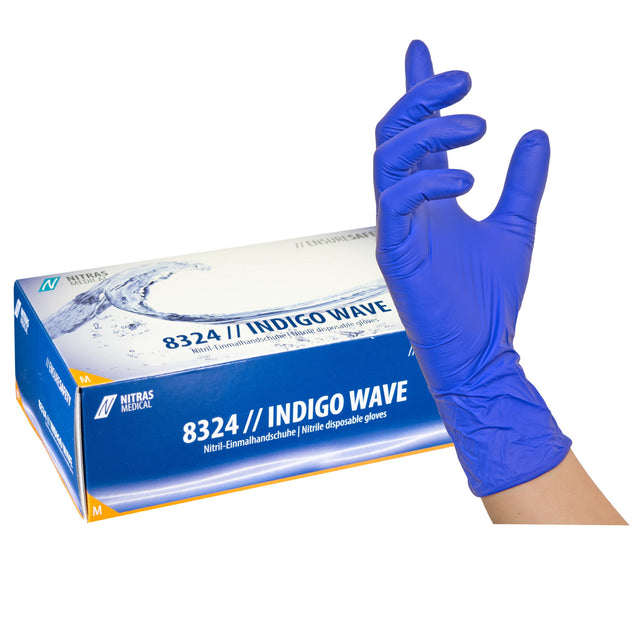 Guantes de nitrilo Nitras Indigo Wave - 100 unidades