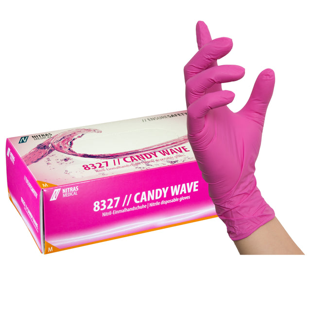 Guantes de nitrilo Nitras Candy Wave - 100 unidades