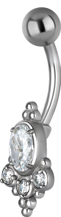 SS 316 JEWEL BANANA 1,6x10mm TRIBAL BELLY - model 19 WH