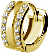GD 316 HUGGIE HOOP PAVE SETTING 2 ROWS (PAIR) 0,8x10mm WH