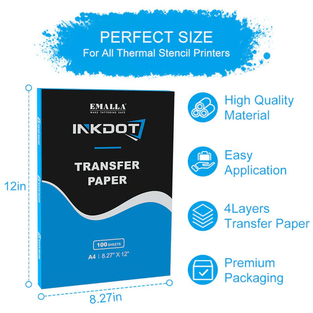 Papel para esténcil InkDot Emalla, 21 x 30 cm, 100uds