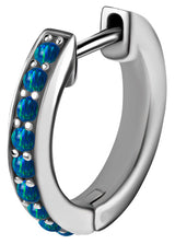 SS 316 OPAL EAR HOOPS SET 0,8x10mm (PAIR)