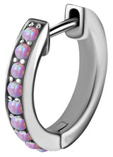 SS 316 OPAL EAR HOOPS SET 0,8x10mm (PAIR)