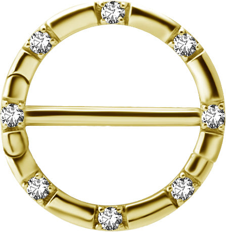 GD 316 JEWELLED DOUBLE NIPPLE CLICKER RING