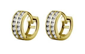 GD 316 HUGGIE HOOP PAVE SETTING 2 ROWS (PAIR) 0,8x10mm WH