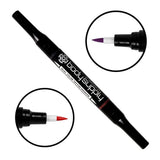 Rotulador para tatuajes doble BodySupply - Morado/Rojo