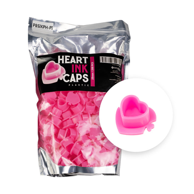 Cápsula de plástico para tinta BodySupply con forma de corazón, 200 uds