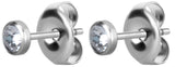 SS 316 FLAT JEWELLED DISC EAR STUDS (PAIR) 0,8mm 