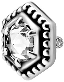 SS 316 int ATTACHMENT 1,2mm CUBIC ZIRCONIA mod. 42 - WH (5.5mm)