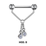 SS 316 NIPPLE CHAIN BARBELL - 1,6x14mm balls 5mm
