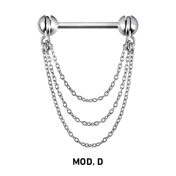 SS 316 NIPPLE CHAIN BARBELL - 1,6x14mm balls 5mm