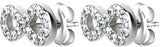 SS316L EAR STUDS SET W. CUBIC ZIRCONIA INFINITY (PAIR) 0,8mm - WH