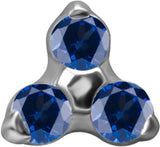TT int TRINITY SET W/LAB CREATED GEMSTONE 1,2x2,5mm