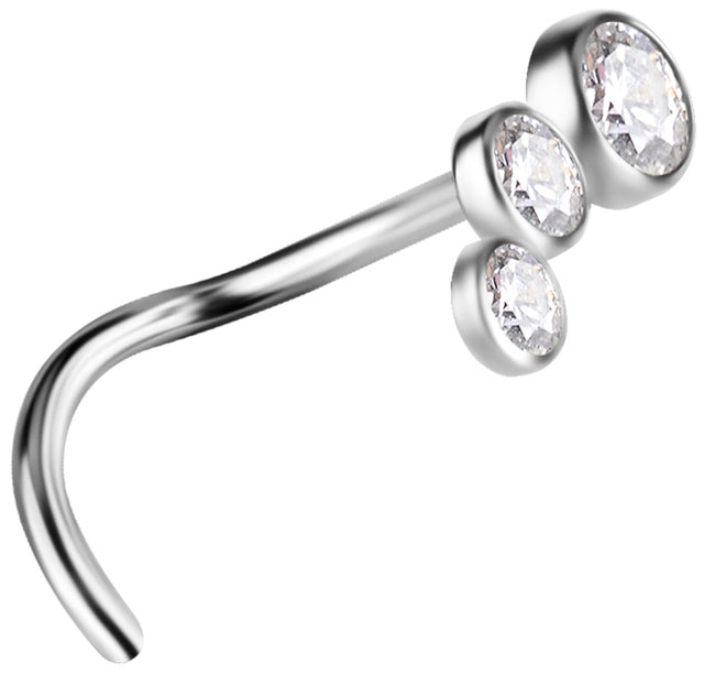 TT PREMIUM JEWEL NOSE STUDS, 0,8mm mod. 04R -WH