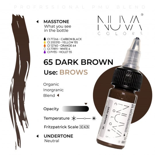 Nuva Colors PMU 15ml - 65 Dark Brown