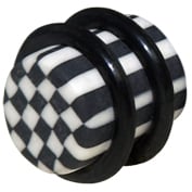CHEQUERED FIMO PLUGS