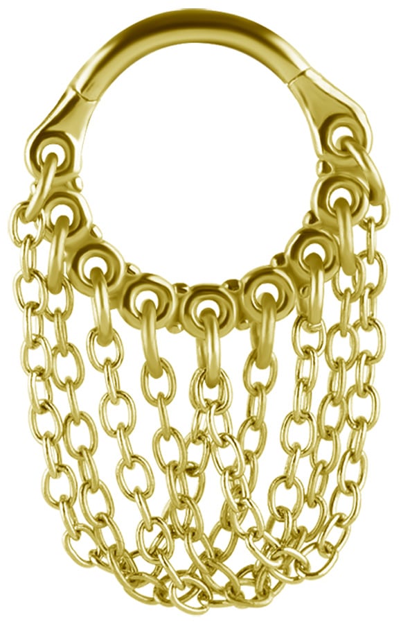 GD 316 HINGED RING WITH CHAIN DANGLES (PLAIN) 1,2x8mm