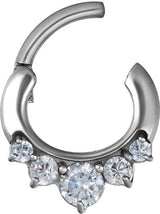 SS 316 JEWELLED CURVED BAR SEPTUM CLICKERS mod 12