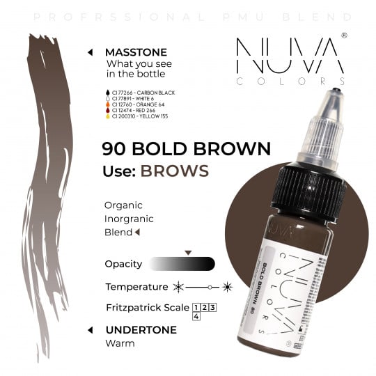 Nuva Colors PMU 15ml - 90 Bold Brown